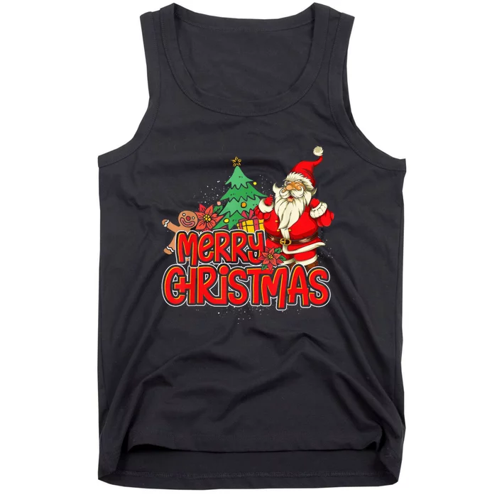 Gingerbread Xmas Pajama Christmas Kid Gifts Santa Claus Tank Top