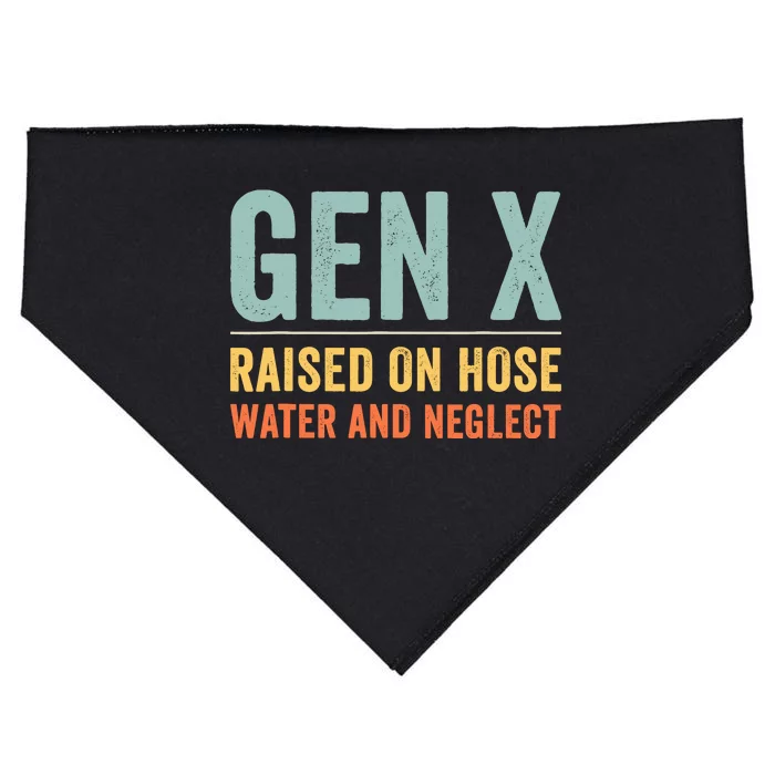 Gen X Raised On Hose Water And Neglect Retro Generation X USA-Made Doggie Bandana