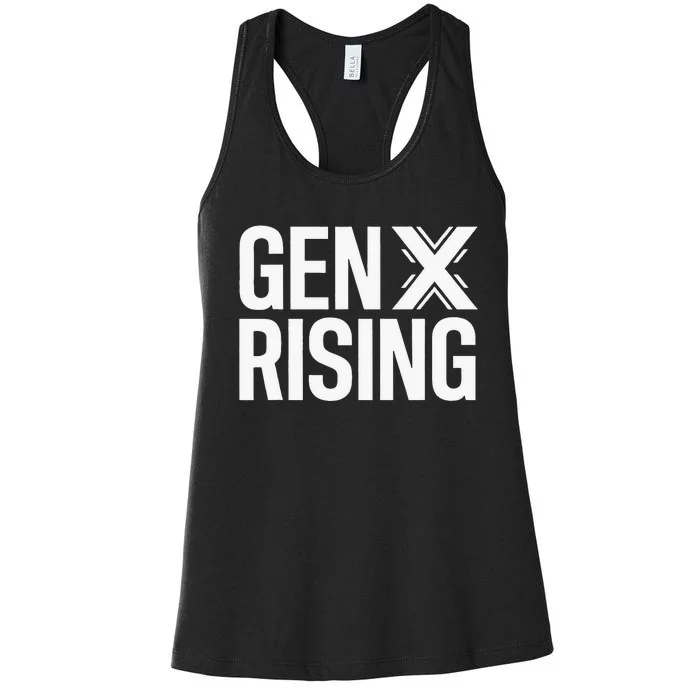 Gen X Rising Unite Angry Fed Up Generation X Saying Women's Racerback Tank