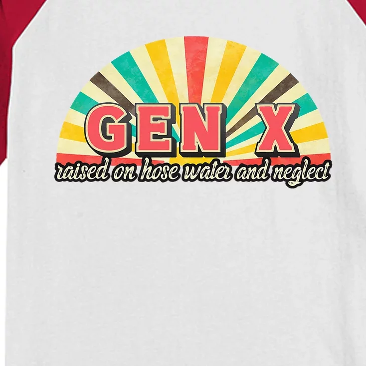 Gen X Raised On Hose Water And Neglect Generation Kids Colorblock Raglan Jersey