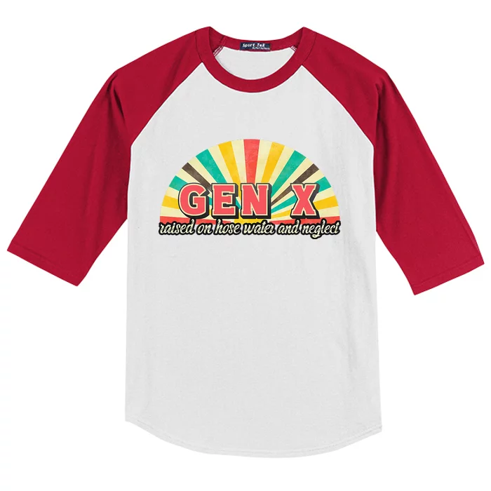 Gen X Raised On Hose Water And Neglect Generation Kids Colorblock Raglan Jersey