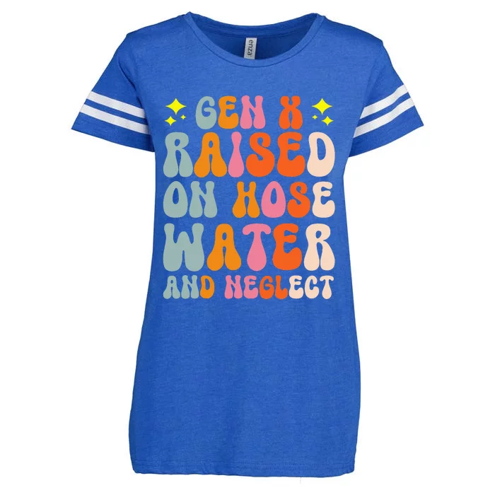 Gen X Raised On Hose Water And Neglect Enza Ladies Jersey Football T-Shirt