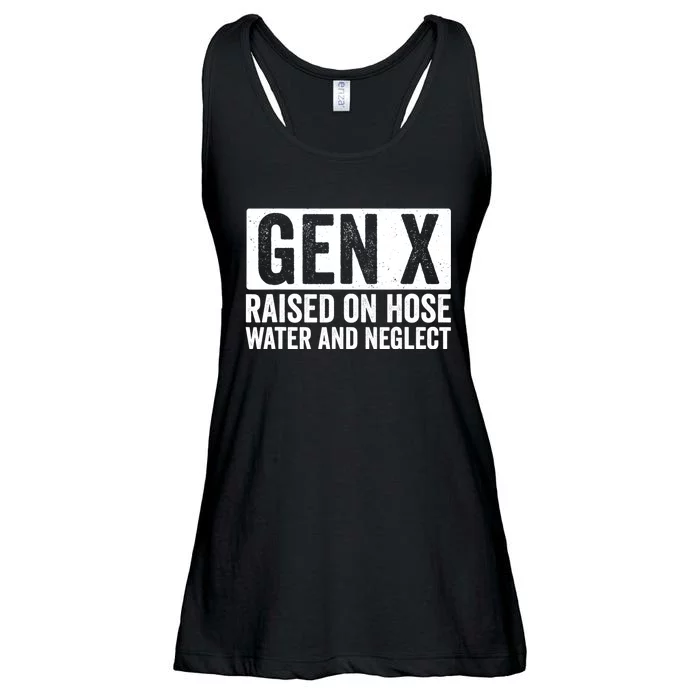 Gen X Raised On Hose Water And Neglect Ladies Essential Flowy Tank