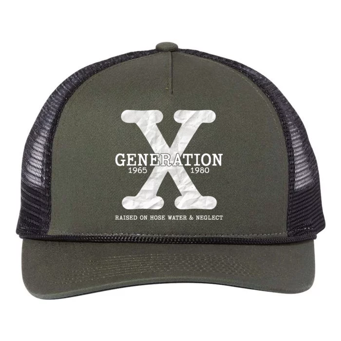 Generation X Raised On Hose Water And Neglect Retro Rope Trucker Hat Cap