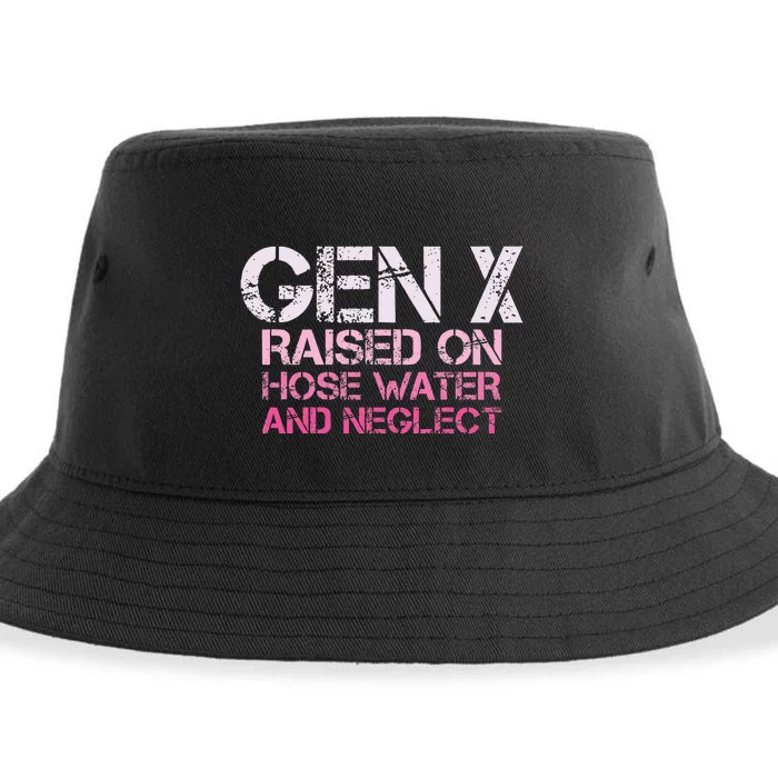 Gen X Raised On Hose Water And Neglect Humor Generation X Sustainable Bucket Hat