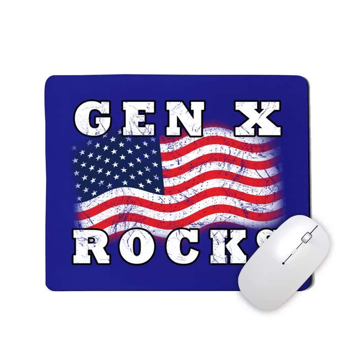 Gen X Rocks American Usa Flag July 4th Fun Retro 80s Vintage Great Gift Mousepad