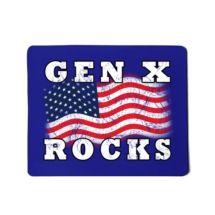 Gen X Rocks American Usa Flag July 4th Fun Retro 80s Vintage Great Gift Mousepad