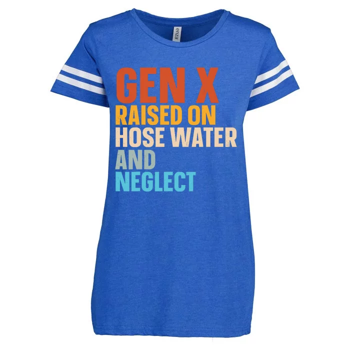 Gen X Raised On Hose Water And Neglect Enza Ladies Jersey Football T-Shirt