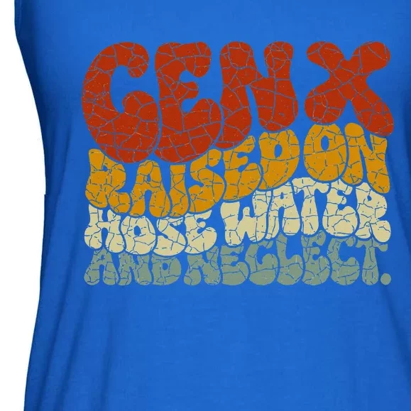 GEN X raised on hose water and neglect Humor Generation X Ladies Essential Flowy Tank