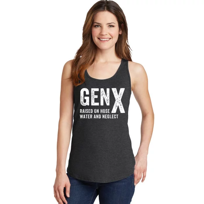 Gen X Raised On Hose Water And Neglect Funny Generation X Ladies Essential Tank