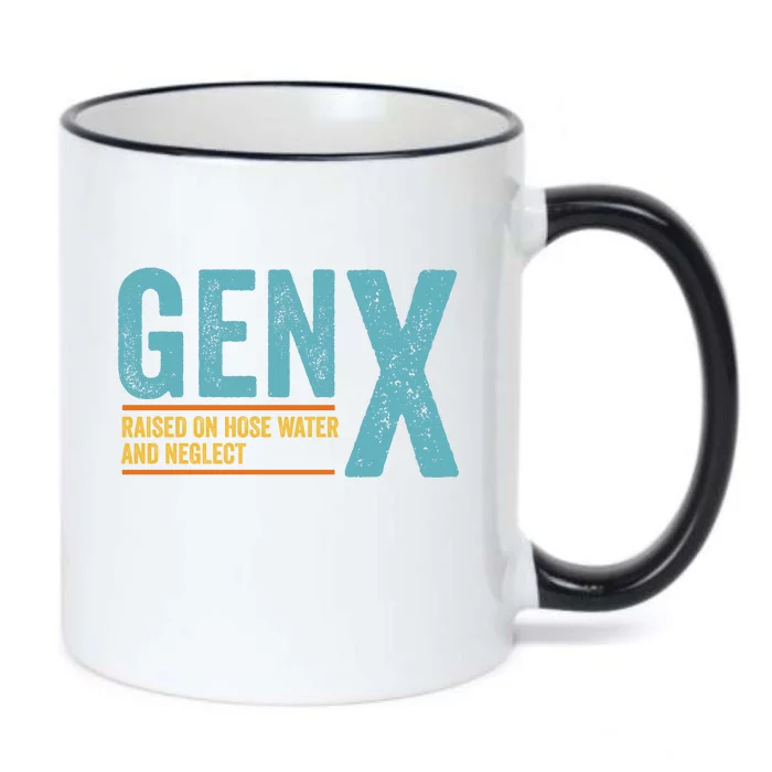 Gen X Raised On Hose Water And Neglect Retro Generation X Black Color Changing Mug