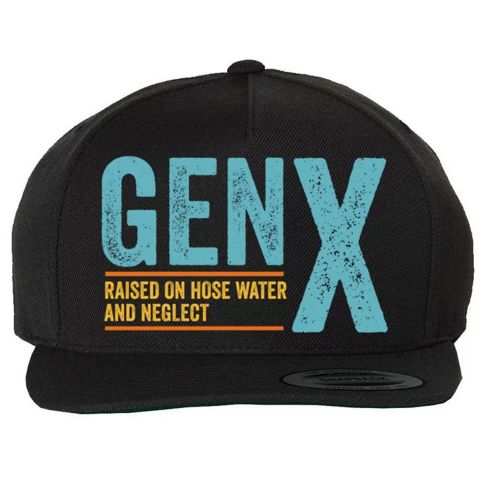 Gen X Raised On Hose Water And Neglect Retro Generation X Wool Snapback Cap