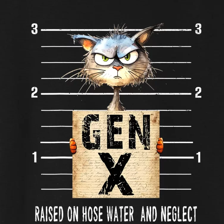 Gen X Raised On Hose Water And Neglect Funny Gen X Women's Crop Top Tee