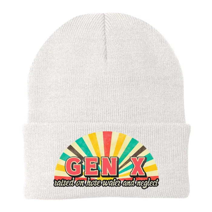 Gen X Raised On Hose Water And Neglect Generation Funny Knit Cap Winter Beanie