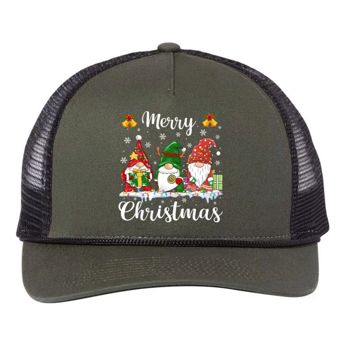 Gnomes Xmas Shirts Merry Christmas Retro Rope Trucker Hat Cap