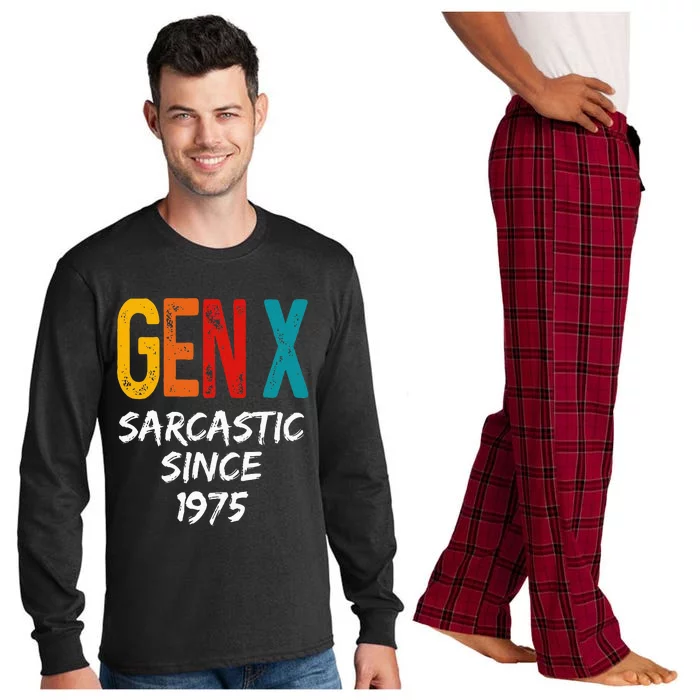 Gen X Sarcastic Since 1975 Est Born In 1975 Birthday Long Sleeve Pajama Set