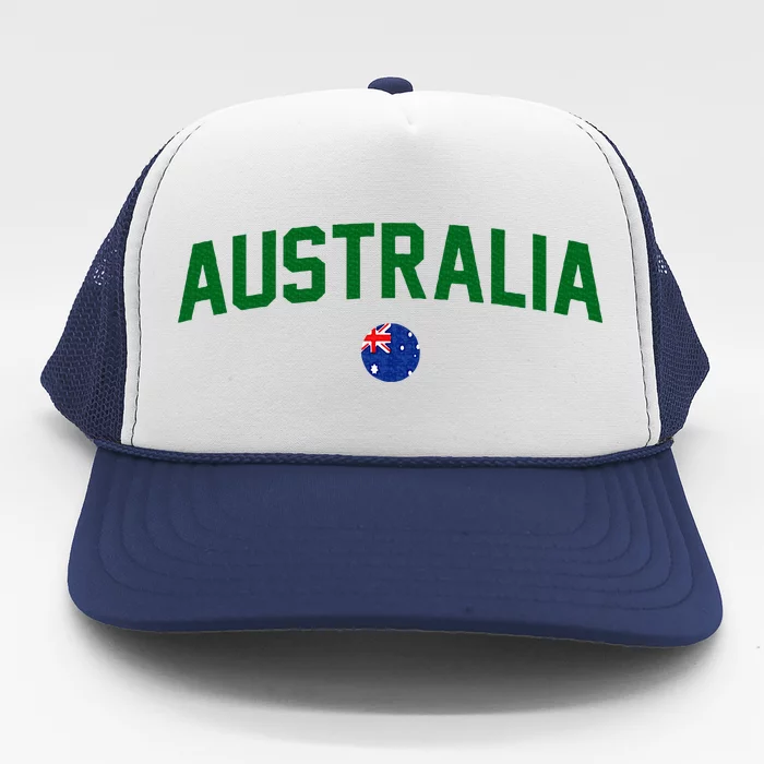 Green Yellow Australia Down Under Team Australia Flag Trucker Hat