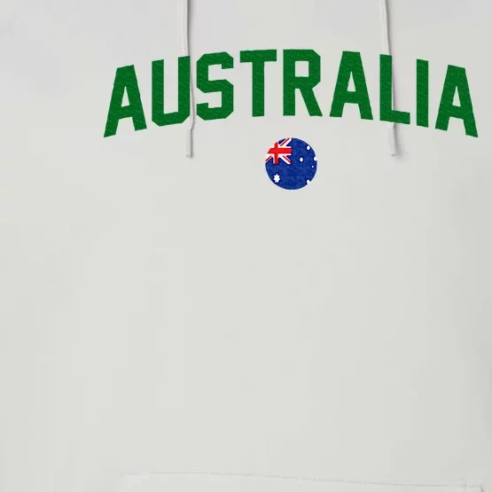 Green Yellow Australia Down Under Team Australia Flag Performance Fleece Hoodie