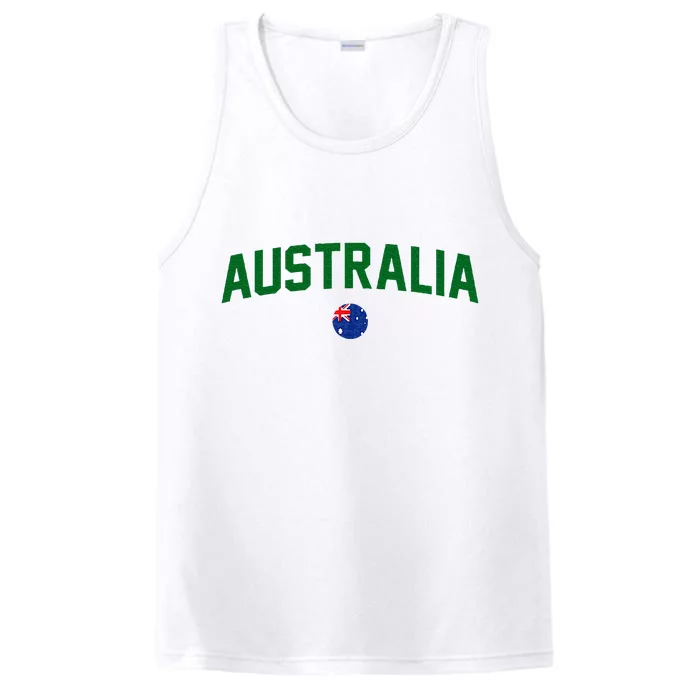 Green Yellow Australia Down Under Team Australia Flag Performance Tank