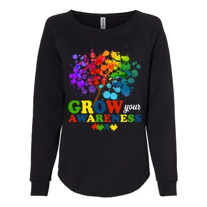 Grow Your Awareness Autism Tree Womens California Wash Sweatshirt