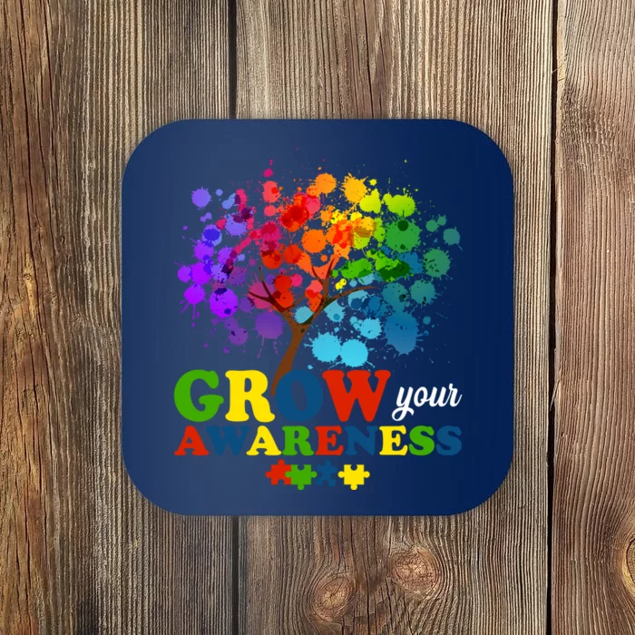 Grow Your Awareness Autism Tree Coaster