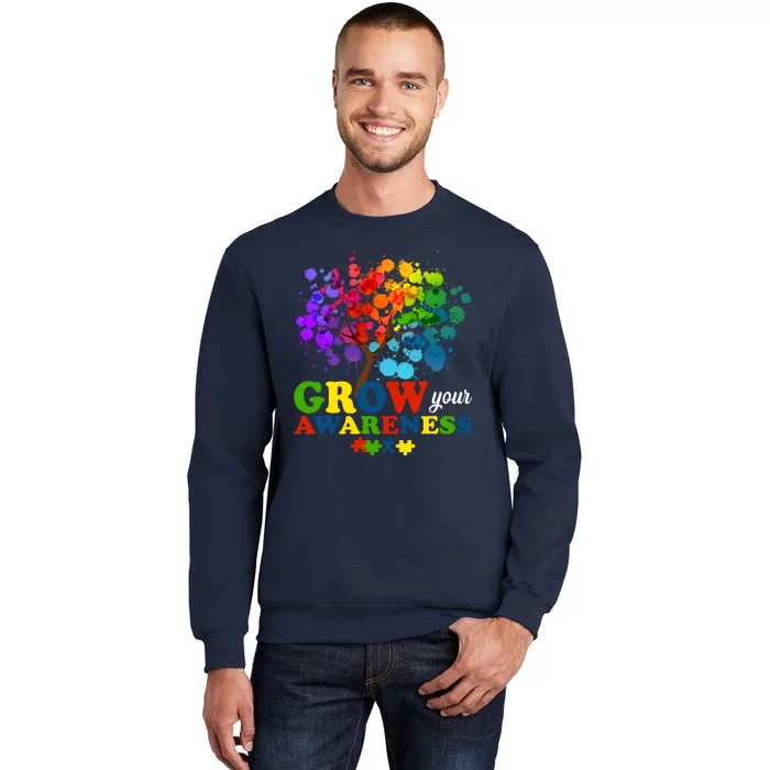 Grow Your Awareness Autism Tree Tall Sweatshirt