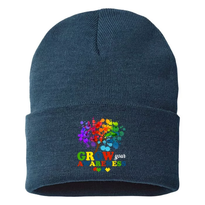 Grow Your Awareness Autism Tree Sustainable Knit Beanie