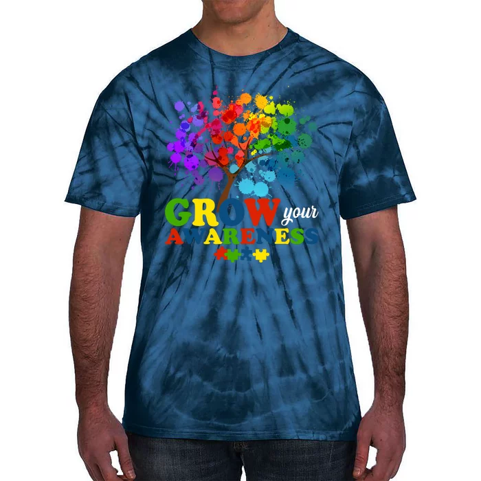 Grow Your Awareness Autism Tree Tie-Dye T-Shirt