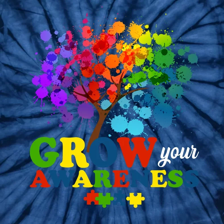 Grow Your Awareness Autism Tree Tie-Dye T-Shirt