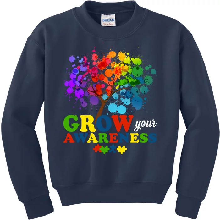 Grow Your Awareness Autism Tree Kids Sweatshirt