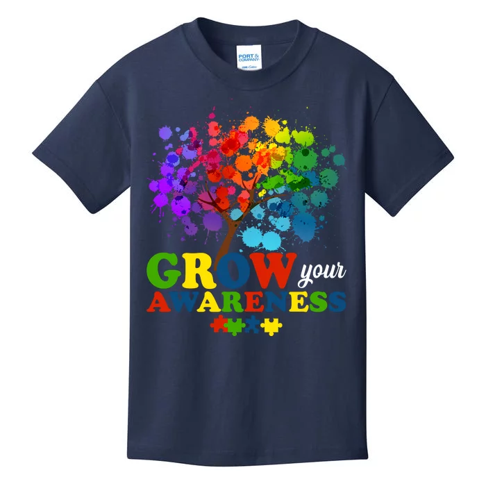 Grow Your Awareness Autism Tree Kids T-Shirt