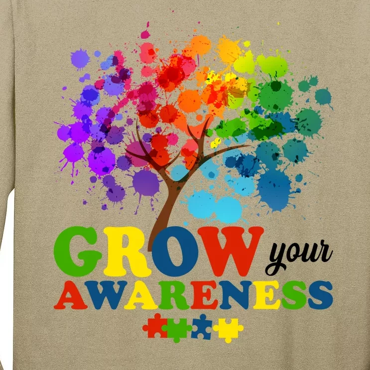 Grow Your Awareness Autism Tree Tall Long Sleeve T-Shirt