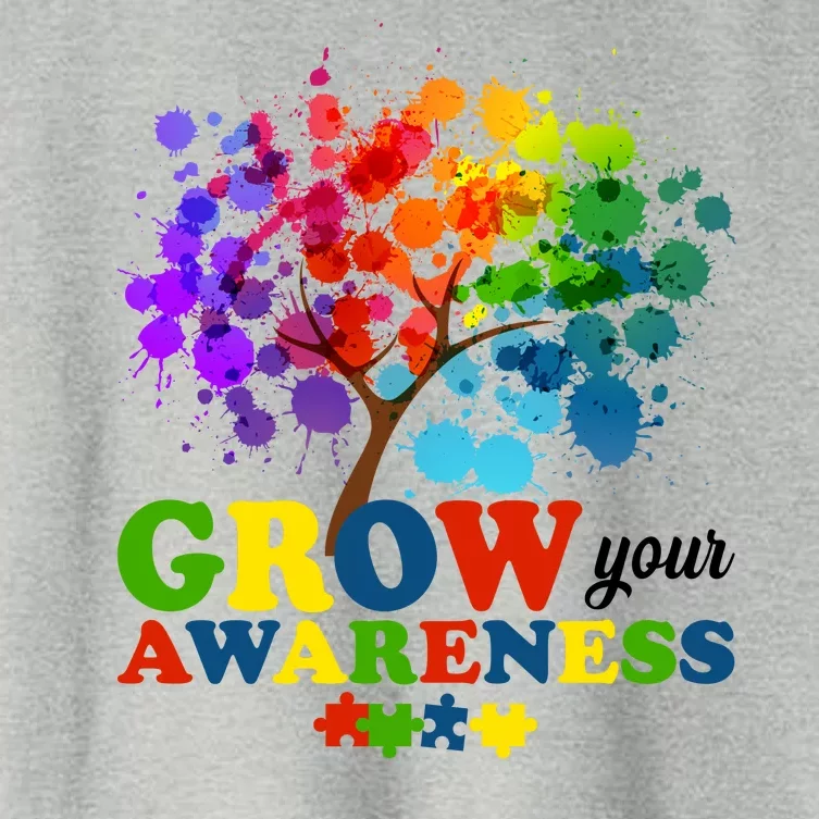 Grow Your Awareness Autism Tree Women's Crop Top Tee