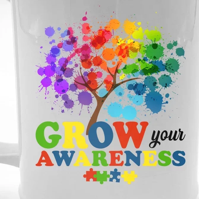 Grow Your Awareness Autism Tree Front & Back Beer Stein