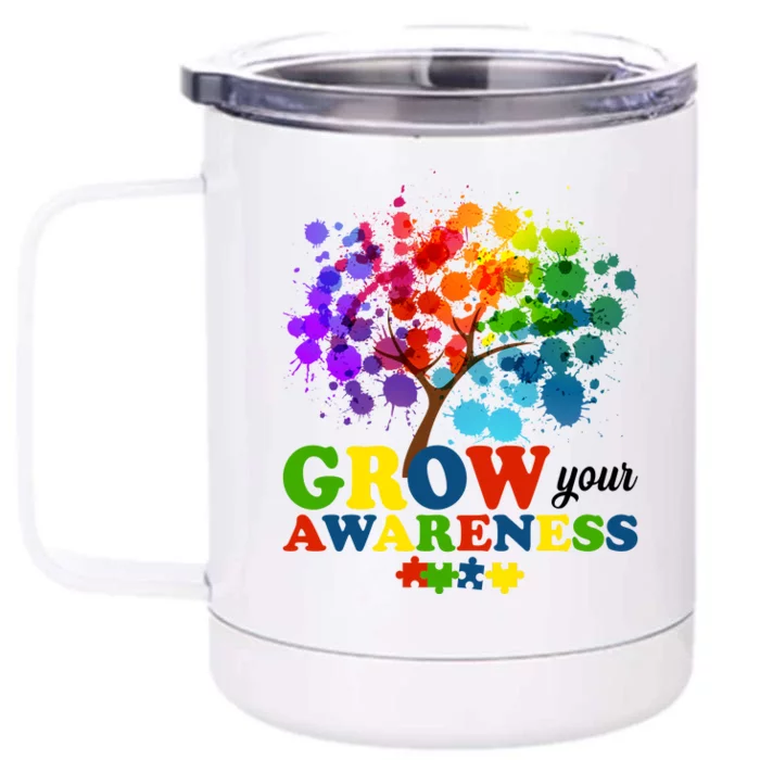 Grow Your Awareness Autism Tree Front & Back 12oz Stainless Steel Tumbler Cup