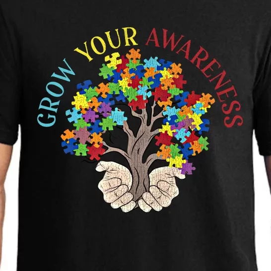 Grow Your Awareness Autism Puzzle Tree Meaningful Gift Pajama Set