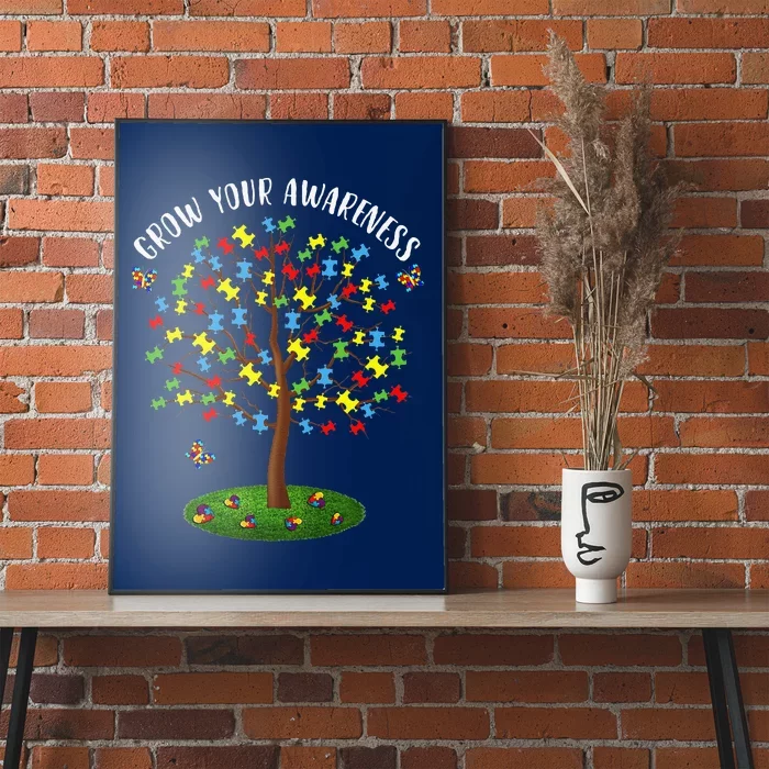 Grow Your Autism Awareness Autistic Day Month Tee Poster