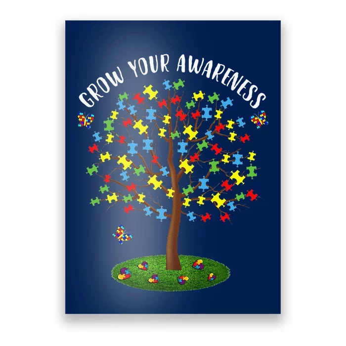 Grow Your Autism Awareness Autistic Day Month Tee Poster