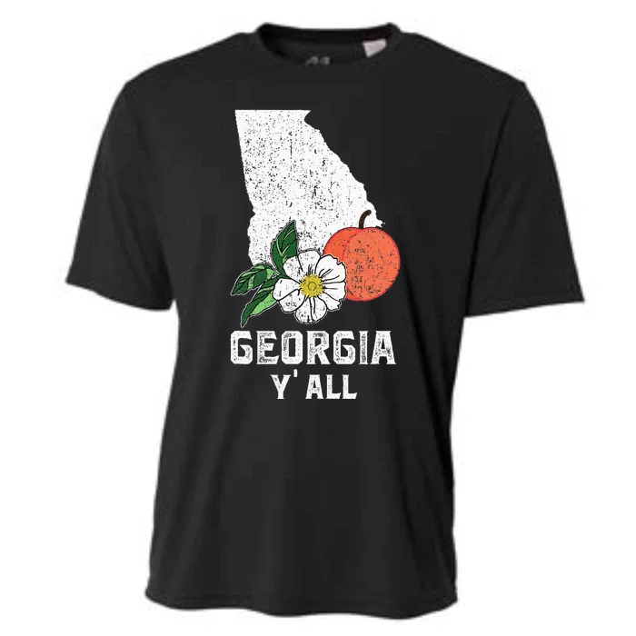 Georgia Y All Peach State Cherokee Rose Vacation Souvenir Cooling Performance Crew T-Shirt