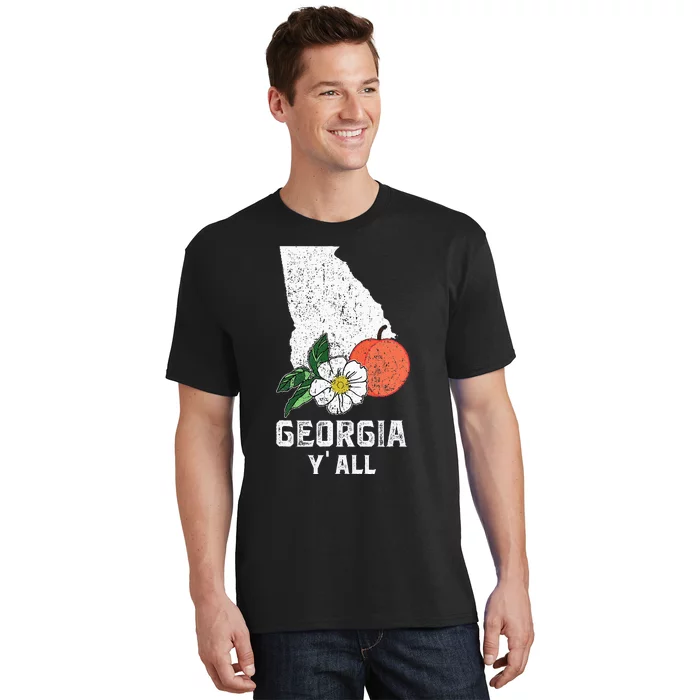 Georgia Y All Peach State Cherokee Rose Vacation Souvenir T-Shirt