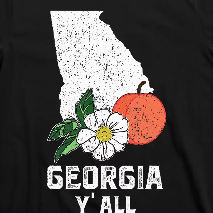 Georgia Y All Peach State Cherokee Rose Vacation Souvenir T-Shirt