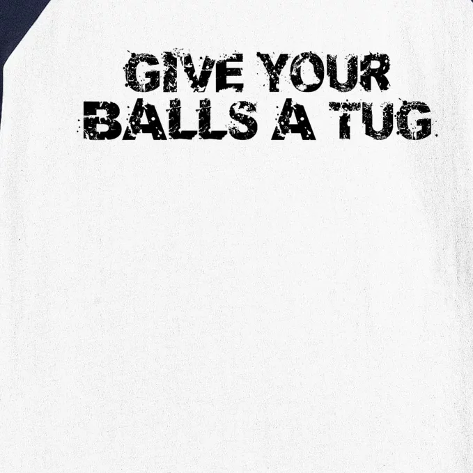 Give Your Balls A Tug Funny Hockey Trash Talk Gag Gift Baseball Sleeve Shirt