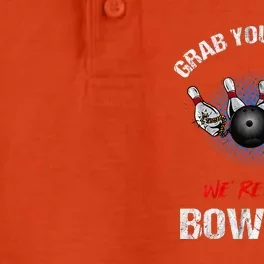 Grab Your Balls We're Going Bowling Funny Dry Zone Grid Performance Polo