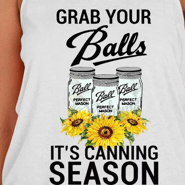 Grab Your Balls It’s Canning Season Women's Knotted Racerback Tank