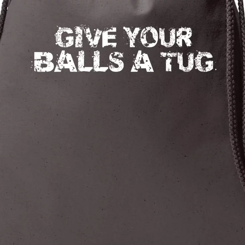 Give Your Balls A Tug Funny Hockey Trash Talk Gag Gift Drawstring Bag