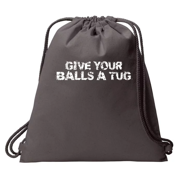 Give Your Balls A Tug Funny Hockey Trash Talk Gag Gift Drawstring Bag