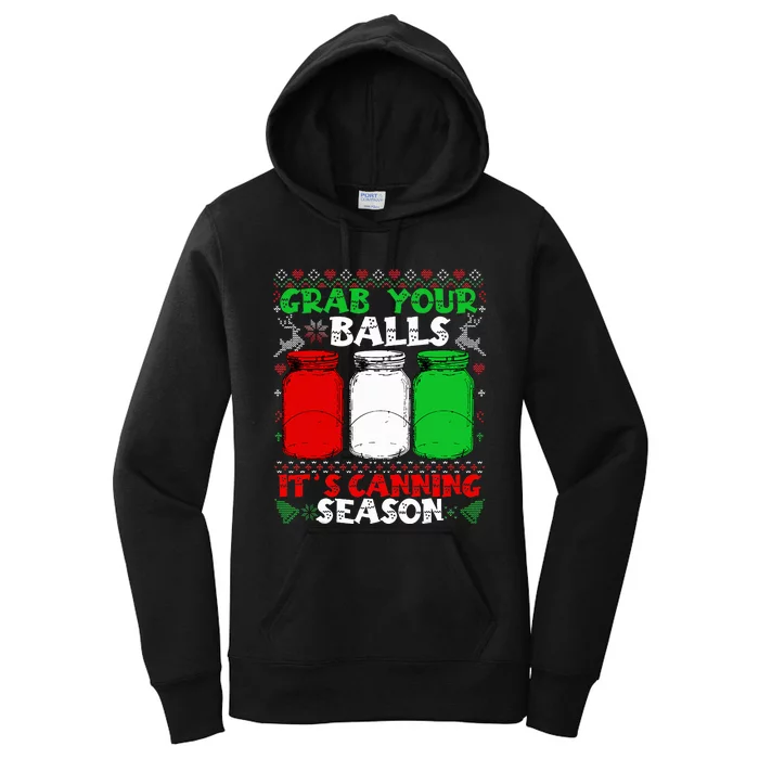 Grab Your Balls Canning Christmas Mason Jar Gifts Women's Pullover Hoodie