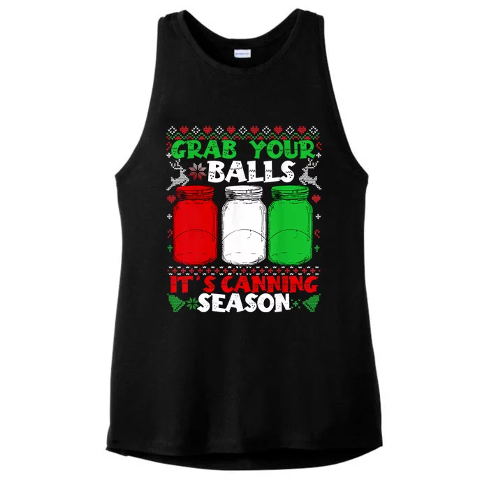 Grab Your Balls Canning Christmas Mason Jar Xmas Gifts Ladies Tri-Blend Wicking Tank