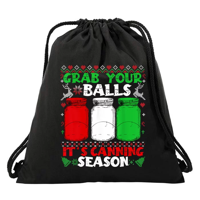 Grab Your Balls Canning Christmas Mason Jar Xmas Gifts Drawstring Bag