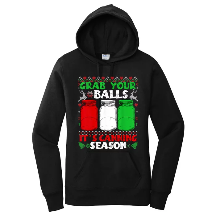 Grab Your Balls Canning Christmas Mason Jar Xmas Gifts Women's Pullover Hoodie